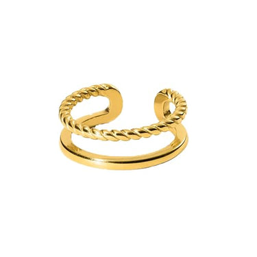 Purelei Mau Ring Adjustable – Verstellbarer Ring in Gold, Silber und Roségold – Elegantes Design mit gedrehter Optik – im Sale